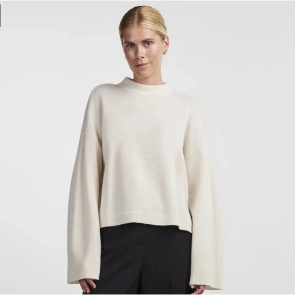 Y.A.S | Women's Birch YASFRIDO LS Wide Knit Pullover Wool Sweater